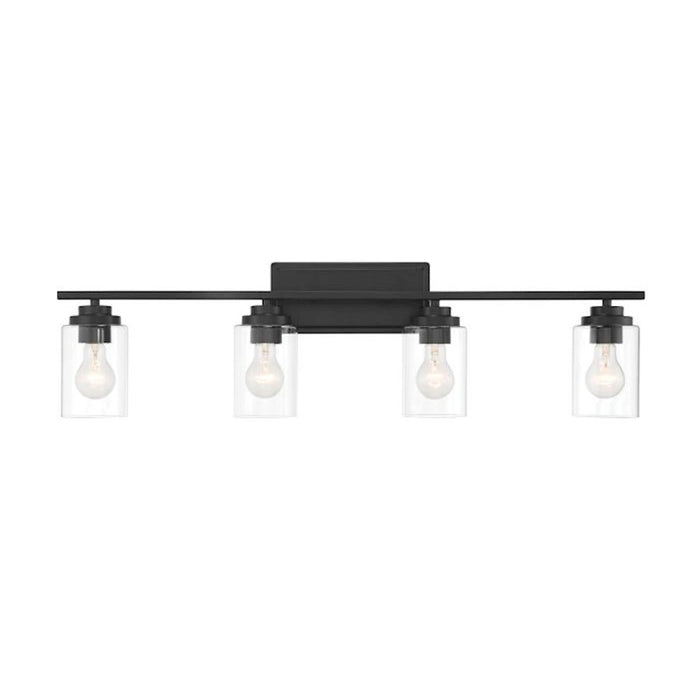 Craftmade Clark 4 Light Vanity, Black/Clear