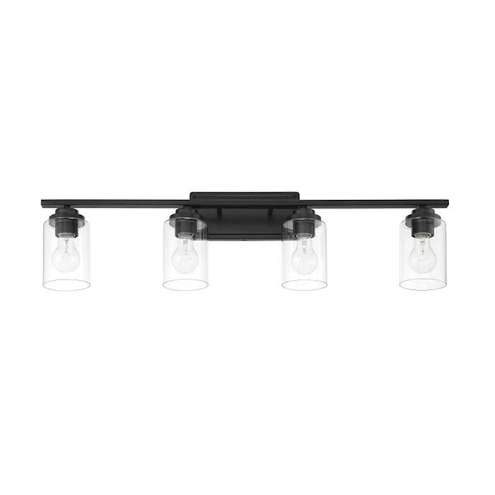 Craftmade Clark 4 Light Vanity, Black/Clear