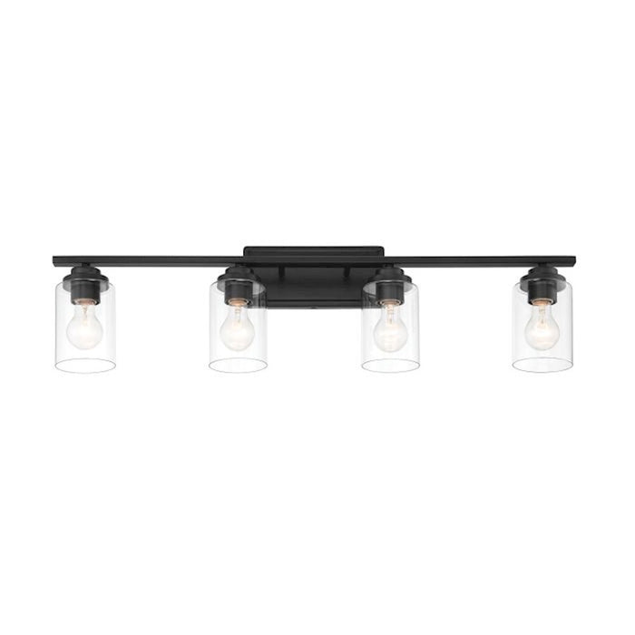 Craftmade Clark 4 Light Vanity, Black/Clear