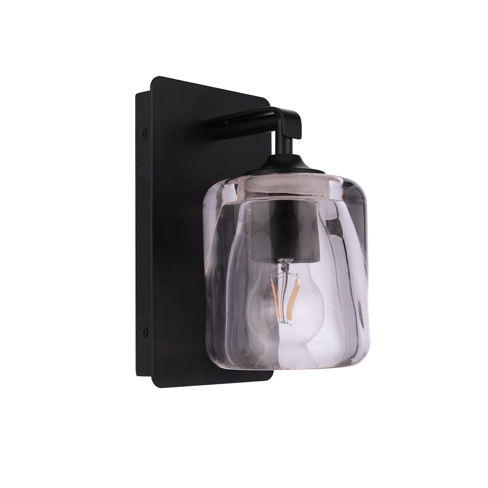 Craftmade Andie 1 Light Wall Sconce, Flat Black/Clear - 20605FB1