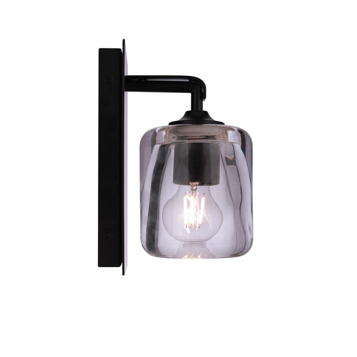 Craftmade Andie 1 Light Wall Sconce, Flat Black/Clear