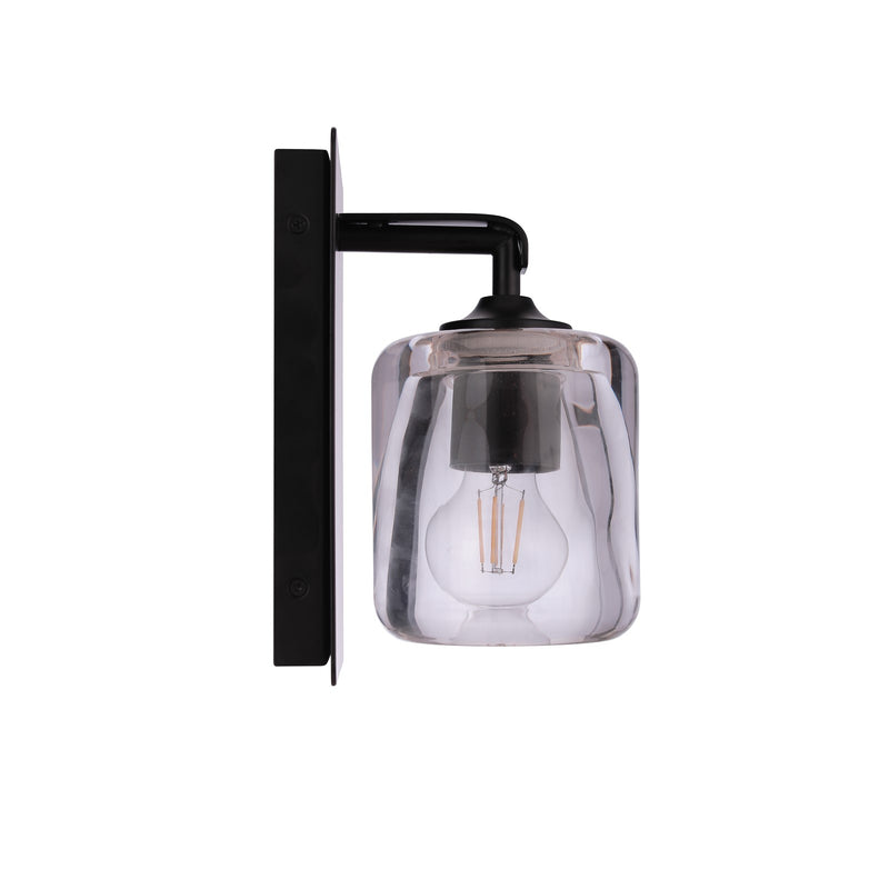 Craftmade Andie 1 Light Wall Sconce, Flat Black/Clear