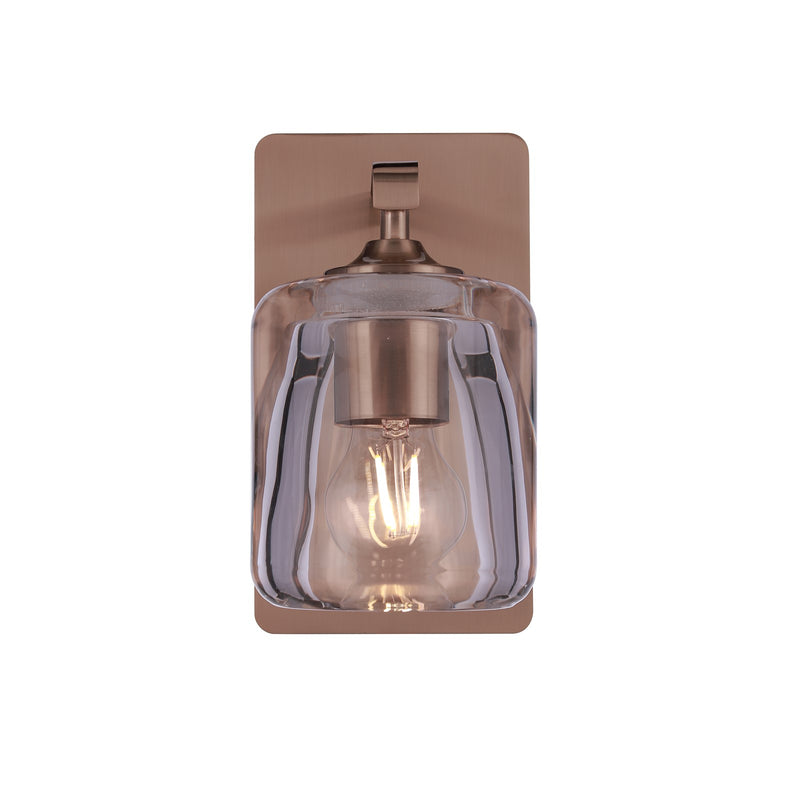 Craftmade Andie 1 Light Wall Sconce, Satin Brass/Clear