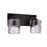 Craftmade Andie 2 Light Vanity, Flat Black/Clear - 20614FB2