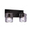 Craftmade Andie 2 Light Vanity, Flat Black/Clear