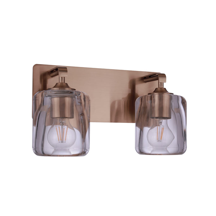 Craftmade Andie 2 Light Vanity, Satin Brass/Clear - 20614SB2