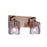 Craftmade Andie 2 Light Vanity, Satin Brass/Clear
