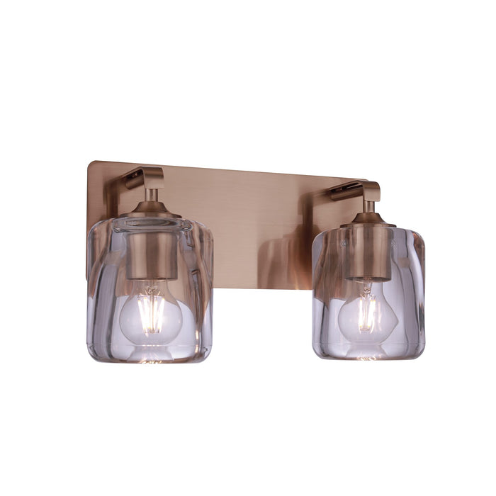 Craftmade Andie 2 Light Vanity, Satin Brass/Clear