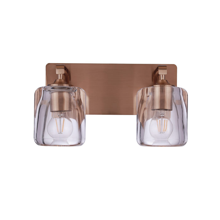Craftmade Andie 2 Light Vanity, Satin Brass/Clear