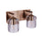 Craftmade Andie 2 Light Vanity, Satin Brass/Clear