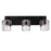 Craftmade Andie 3 Light Vanity, Flat Black/Clear