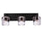 Craftmade Andie 3 Light Vanity, Flat Black/Clear