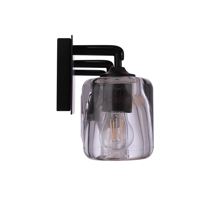 Craftmade Andie 3 Light Vanity, Flat Black/Clear