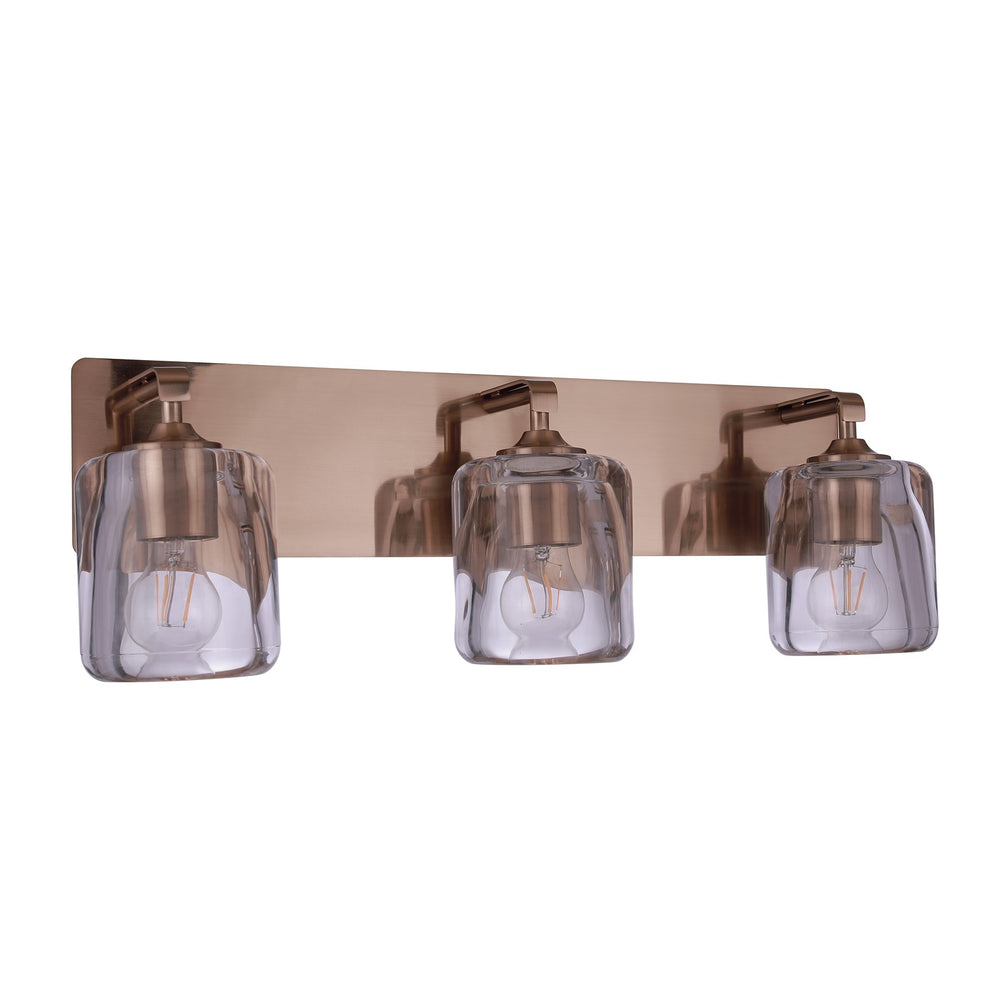 Craftmade Andie 3 Light Vanity, Satin Brass/Clear - 20624SB3