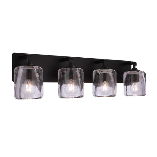 Craftmade Andie 4 Light Vanity, Flat Black/Clear