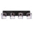 Craftmade Andie 4 Light Vanity, Flat Black/Clear