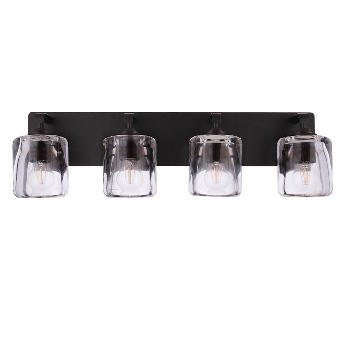 Craftmade Andie 4 Light Vanity, Flat Black/Clear