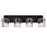 Craftmade Andie 4 Light Vanity, Flat Black/Clear