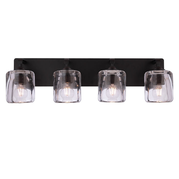 Craftmade Andie 4 Light Vanity, Flat Black/Clear