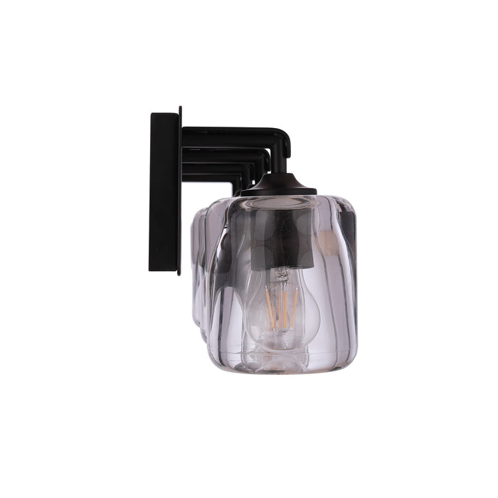Craftmade Andie 4 Light Vanity, Flat Black/Clear