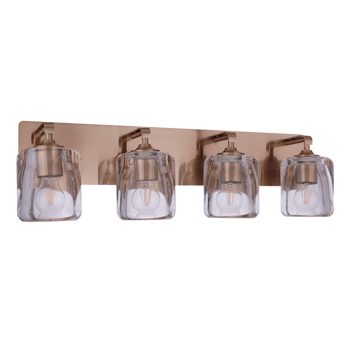 Craftmade Andie 4 Light Vanity, Satin Brass/Clear - 20628SB4