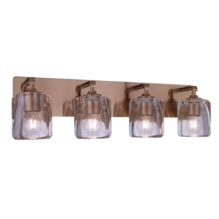 Craftmade Andie 4 Light Vanity, Satin Brass/Clear