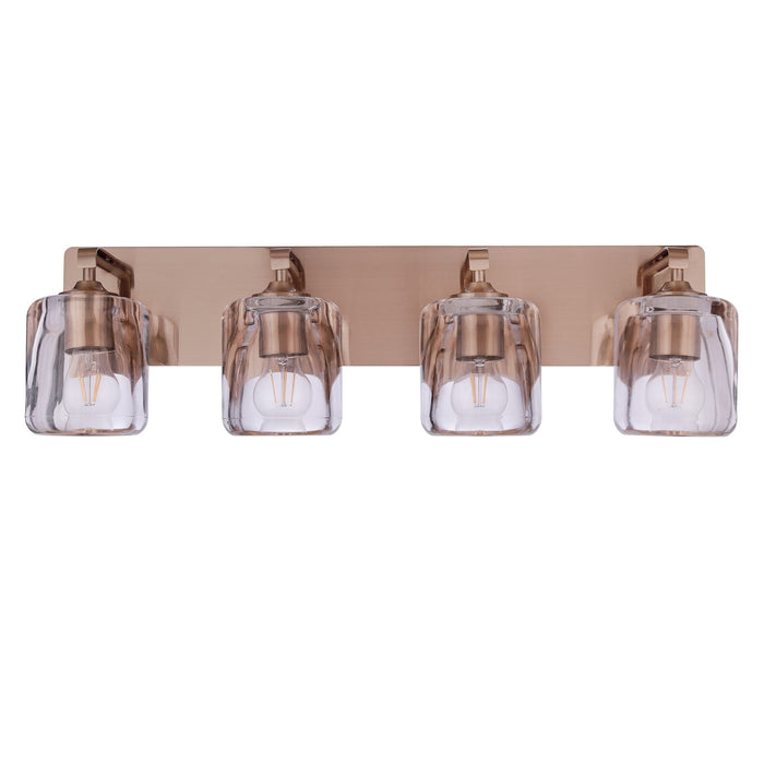 Craftmade Andie 4 Light Vanity, Satin Brass/Clear
