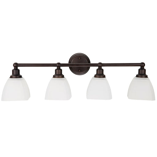 Craftmade Bradley 4 Light Vanity Bronze With White Glass