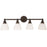 Craftmade Bradley 4 Light Vanity Bronze With White Glass