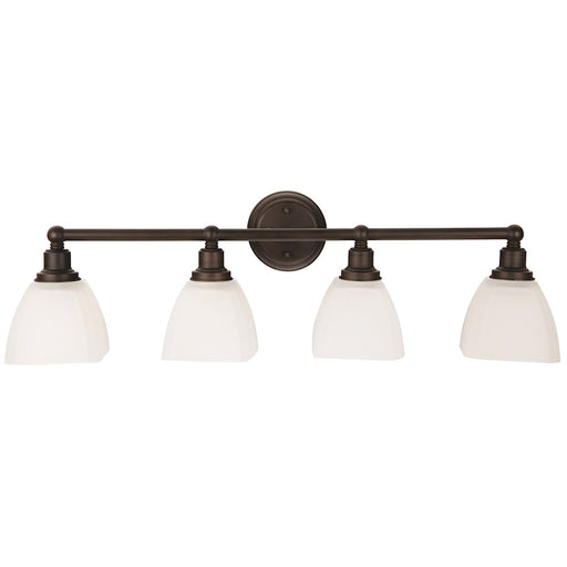 Craftmade Bradley 4 Light Vanity Bronze With White Glass