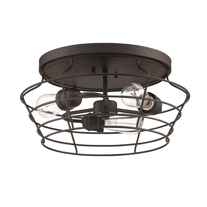 Craftmade Thatcher 3 Light Flushmount, Black
