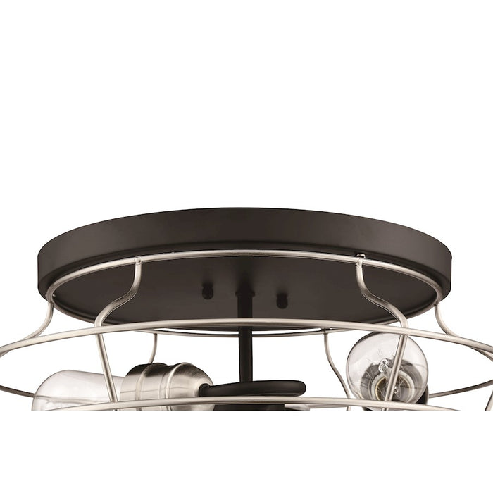 Craftmade Thatcher 3 Light Flushmount, Black