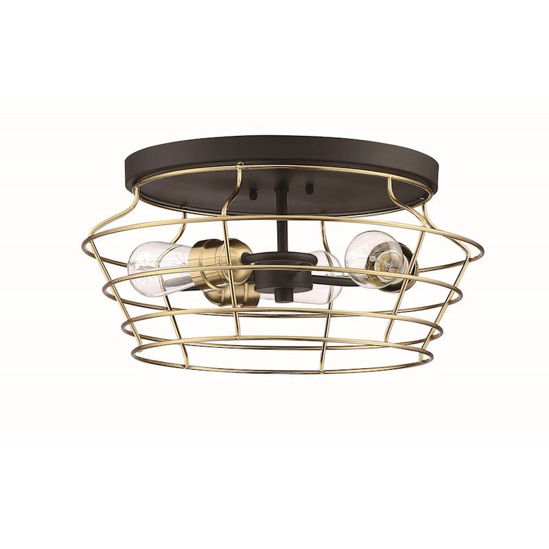 Craftmade Thatcher 3 Light Flushmount, Black