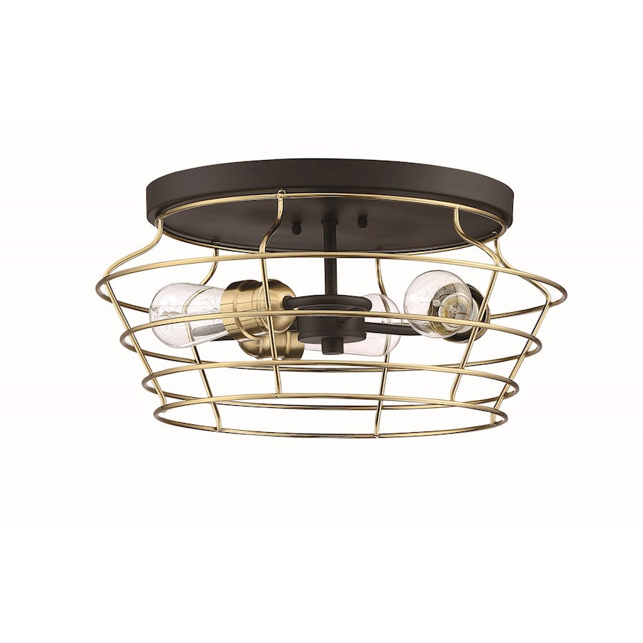 Craftmade Thatcher 3 Light Flushmount, Black