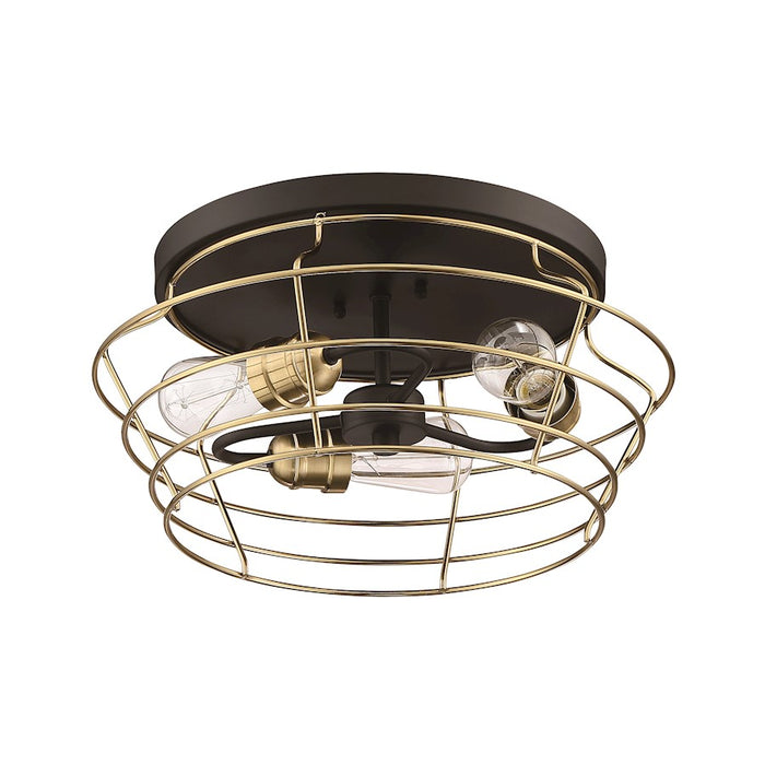 Craftmade Thatcher 3 Light Flushmount, Black