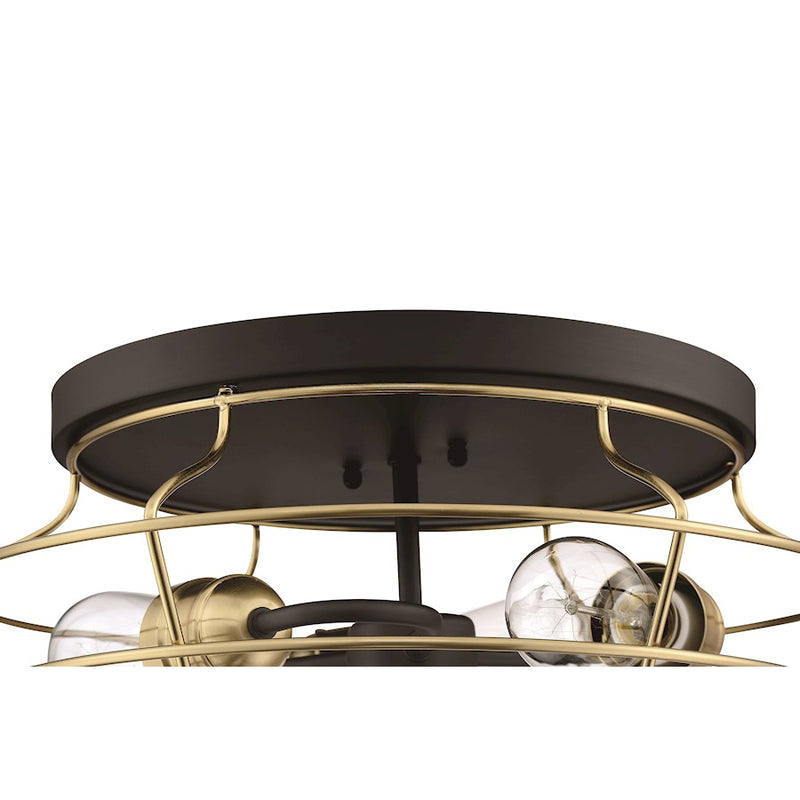 Craftmade Thatcher 3 Light Flushmount, Black
