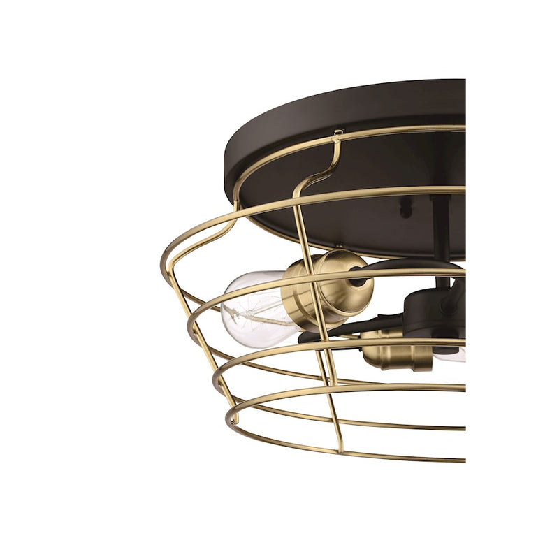 Craftmade Thatcher 3 Light Flushmount, Black