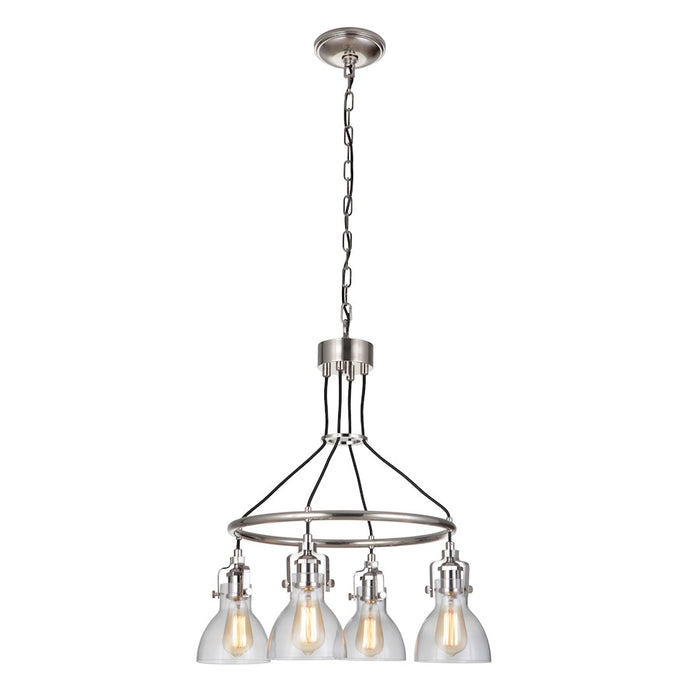 Craftmade State House 4 Light Chandelier Nickel Clear Glass