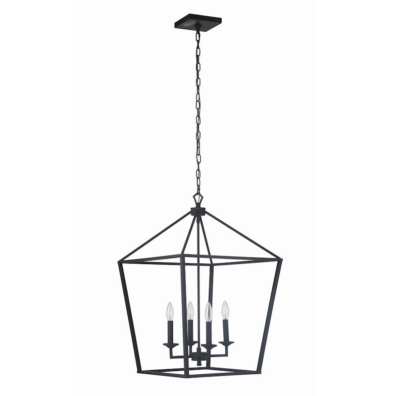 Craftmade Flynt 4 Light Foyer, Flat Black