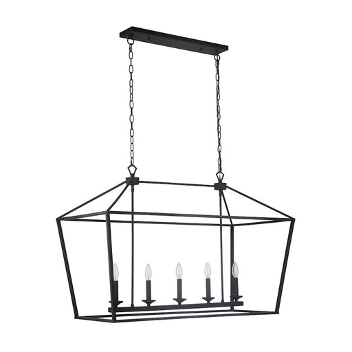 Craftmade Flynt 5 Light Island, Flat Black