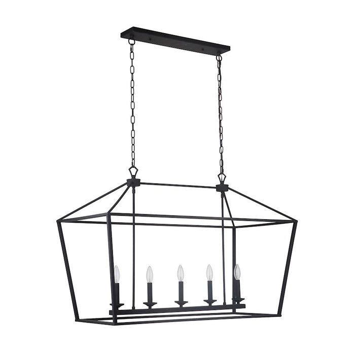 Craftmade Flynt 5 Light Island, Flat Black