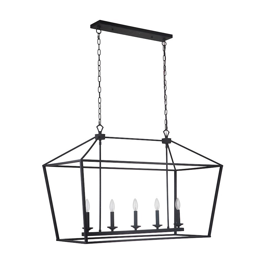 Craftmade Flynt 5 Light Island, Flat Black