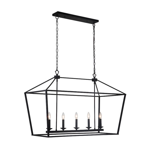 Craftmade Flynt 5 Light Island, Flat Black