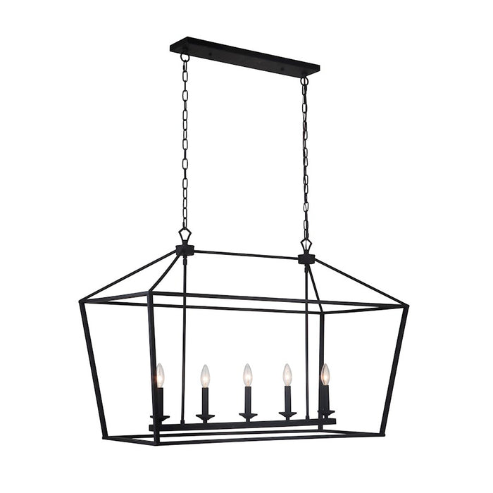 Craftmade Flynt 5 Light Island, Flat Black
