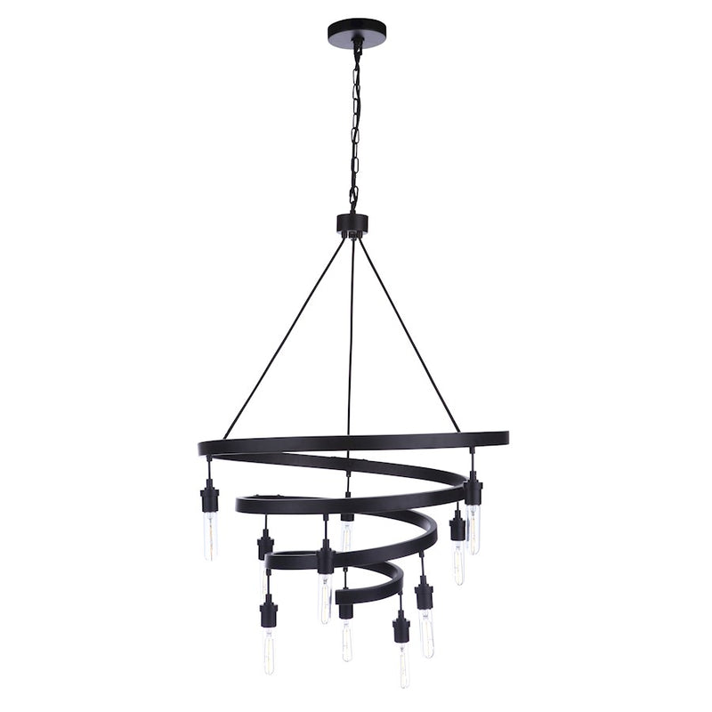 Craftmade Tranquil Chandelier, Flat Black
