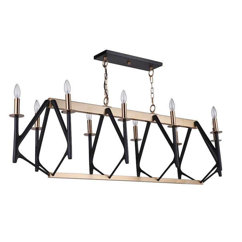Craftmade Reserve 10 Light Island, Black/Brass/Nickel