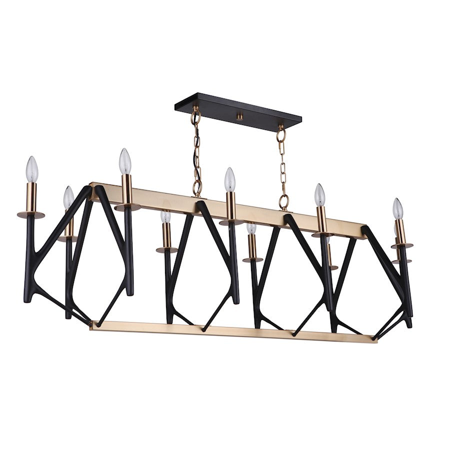 Craftmade Reserve 10 Light Island, Black/Brass/Nickel