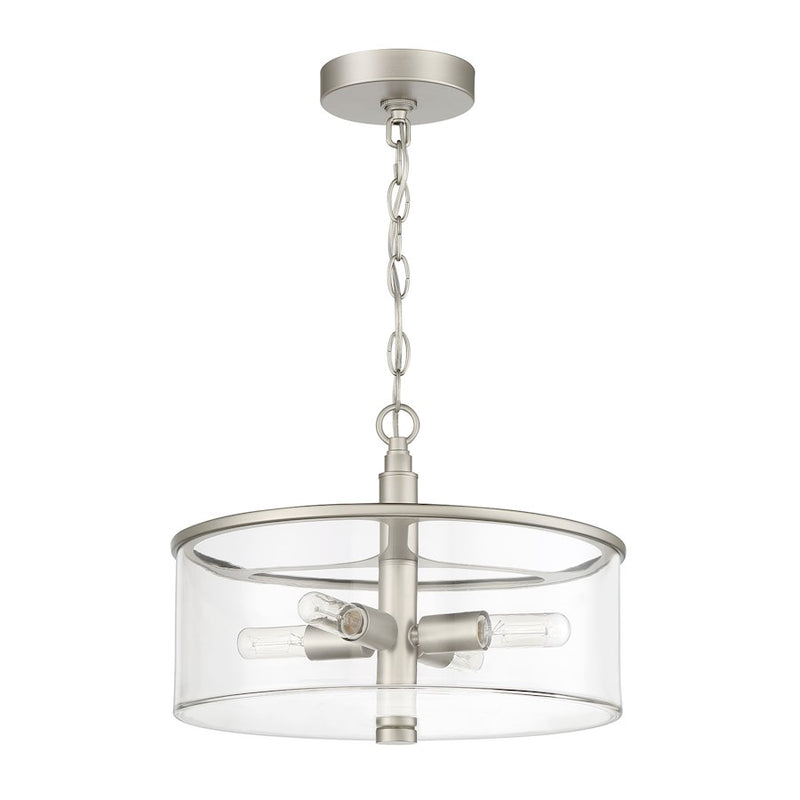 Craftmade Hailie 4 Light Convertible Chandelier, Nickel
