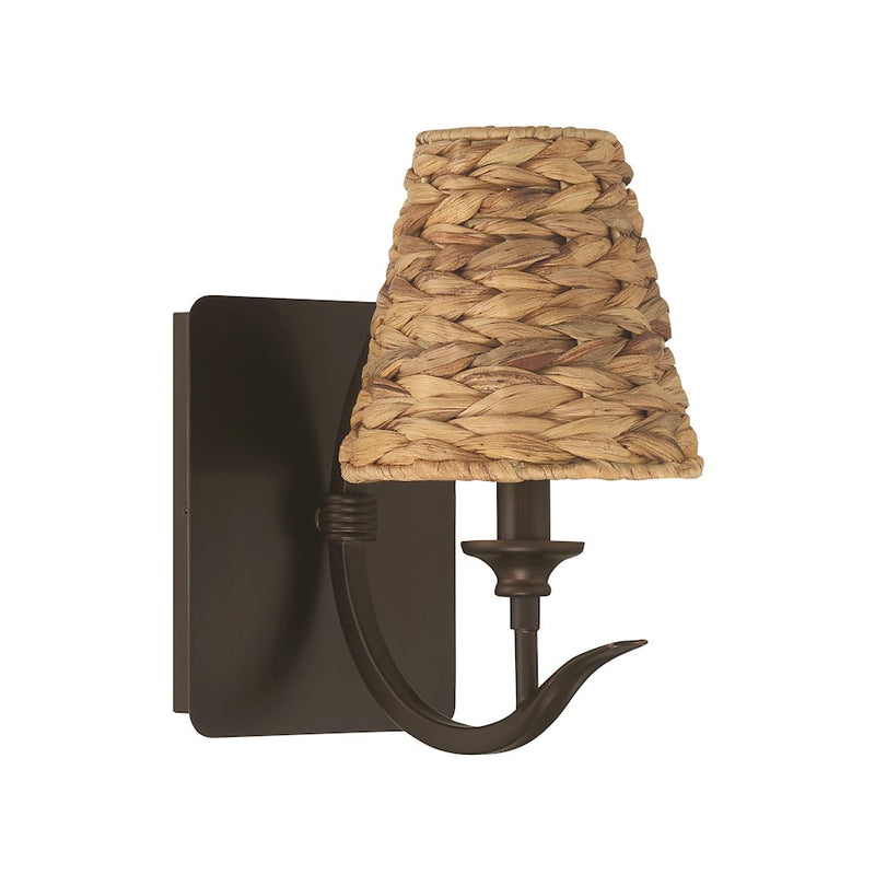 Craftmade Kokomo 1 Light Wall Sconce, Aged Bronze/Natural Sea