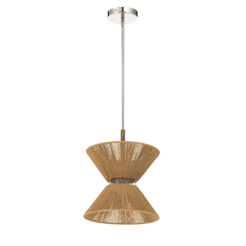 Craftmade Serena 1 Light Pendant, Chrome/Walnut/Smoked Clear